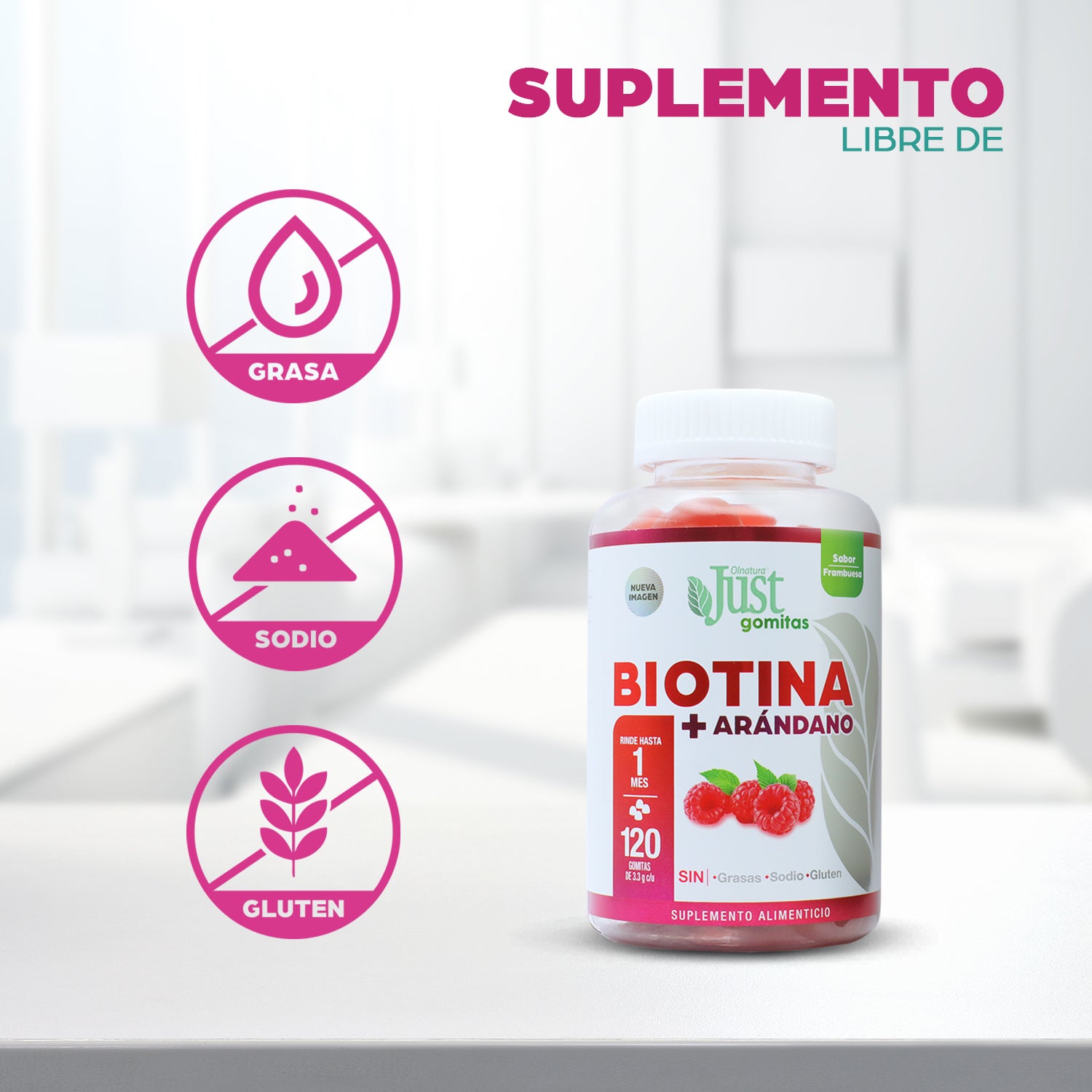 120 Gomitas Biotina + Arándano-Olnatura Just