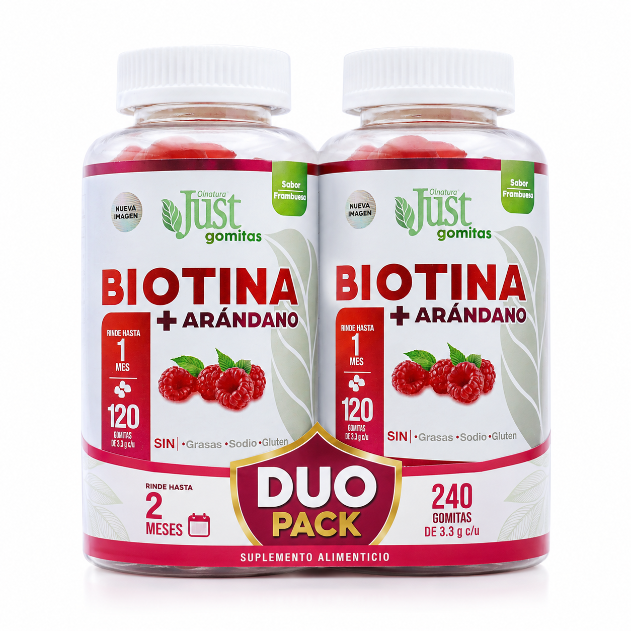 2 Frascos de Biotina + Arándano 240 Gomitas