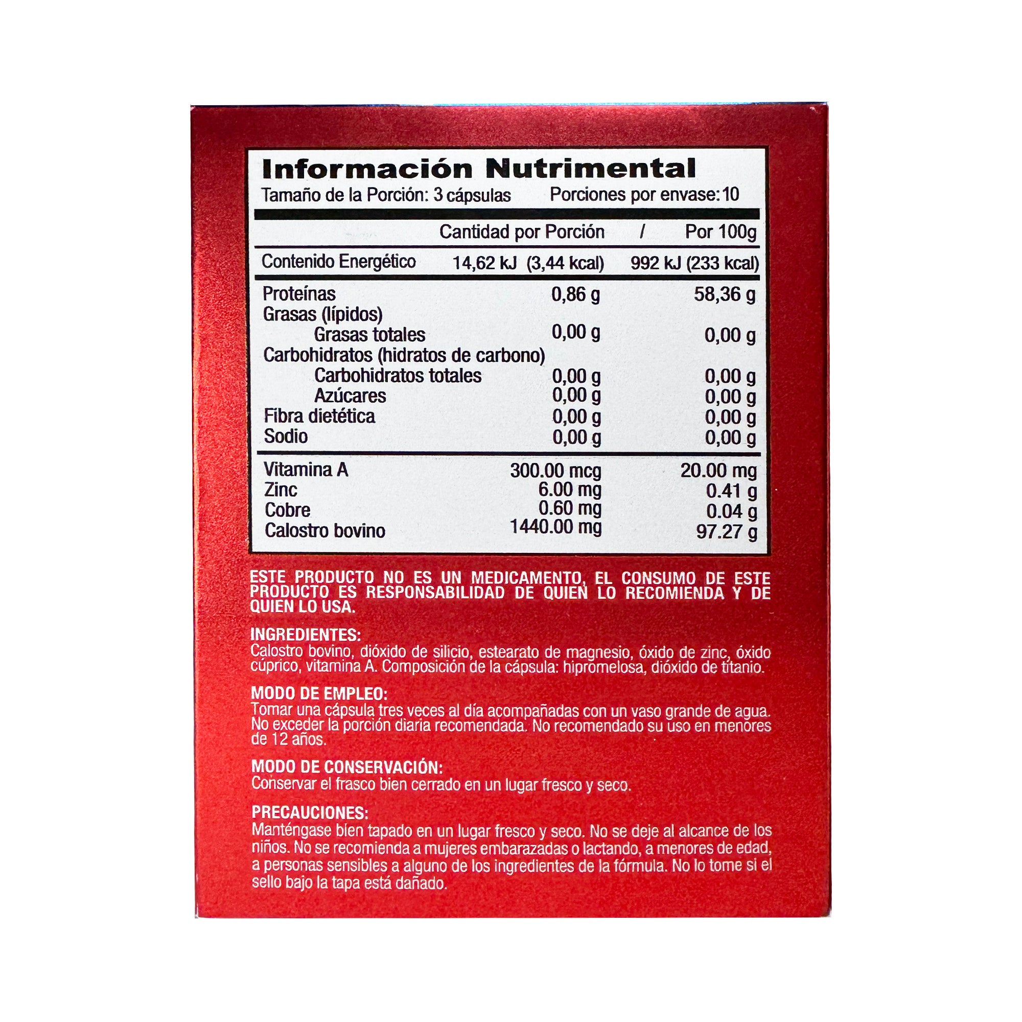 Suplemento Premium Just Anti-VR Calostro + Zinc, Vitamina A y cobre, Refuerza Tu Sistema Inmune, 3 cajas con 30 Cápsulas, Sin Azúcar Ni Sodio.
