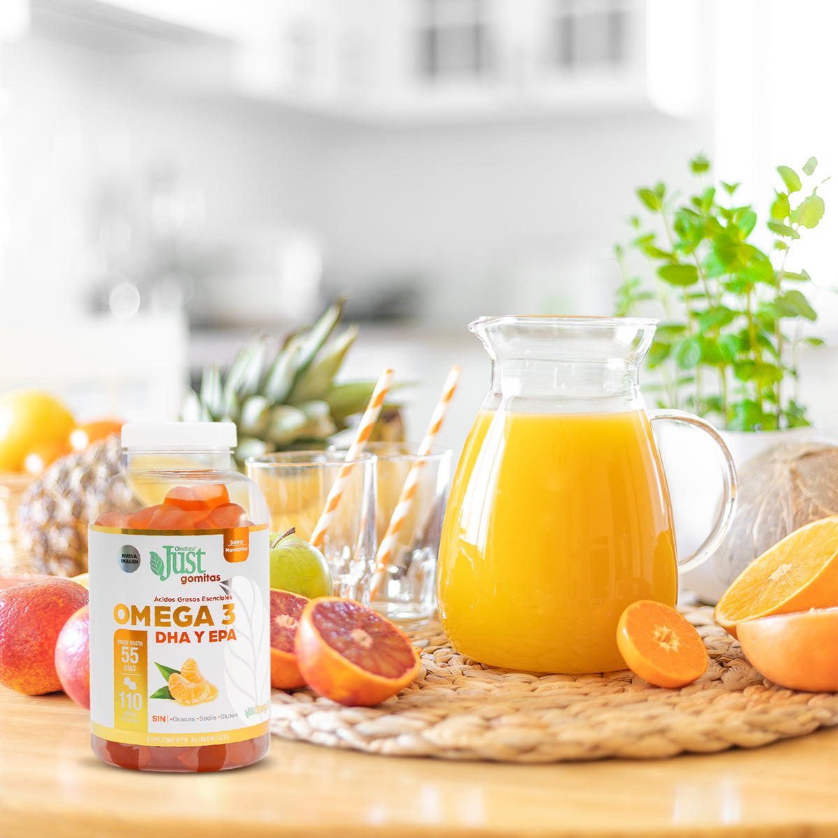 110 Gomitas de Omega 3 con ácidos grasos EPA y DHA-Olnatura Just