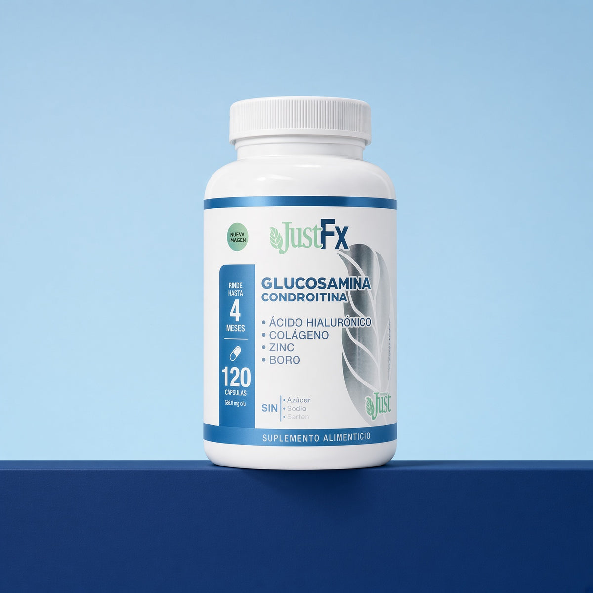 Glucosamina Condroitina JustFx + Colágeno y Zinc 120 Cápsulas