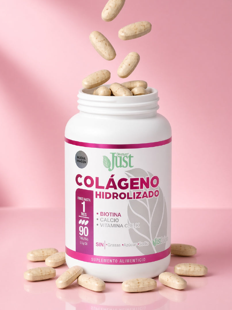 Colágeno Hidrolizado + Biotina - JustCollagen 90 Tabletas 1800 mg