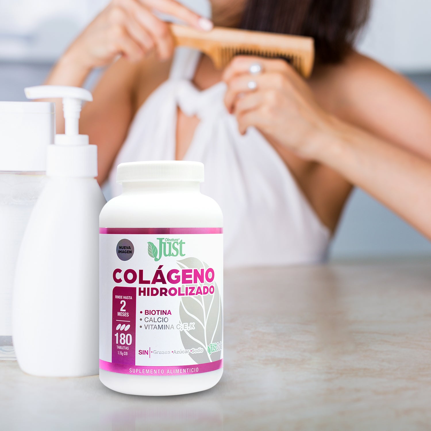 Pack 2 180 Tabletas de Colágeno Hidrolizado + Biotina 1800 mg-Olnatura Just