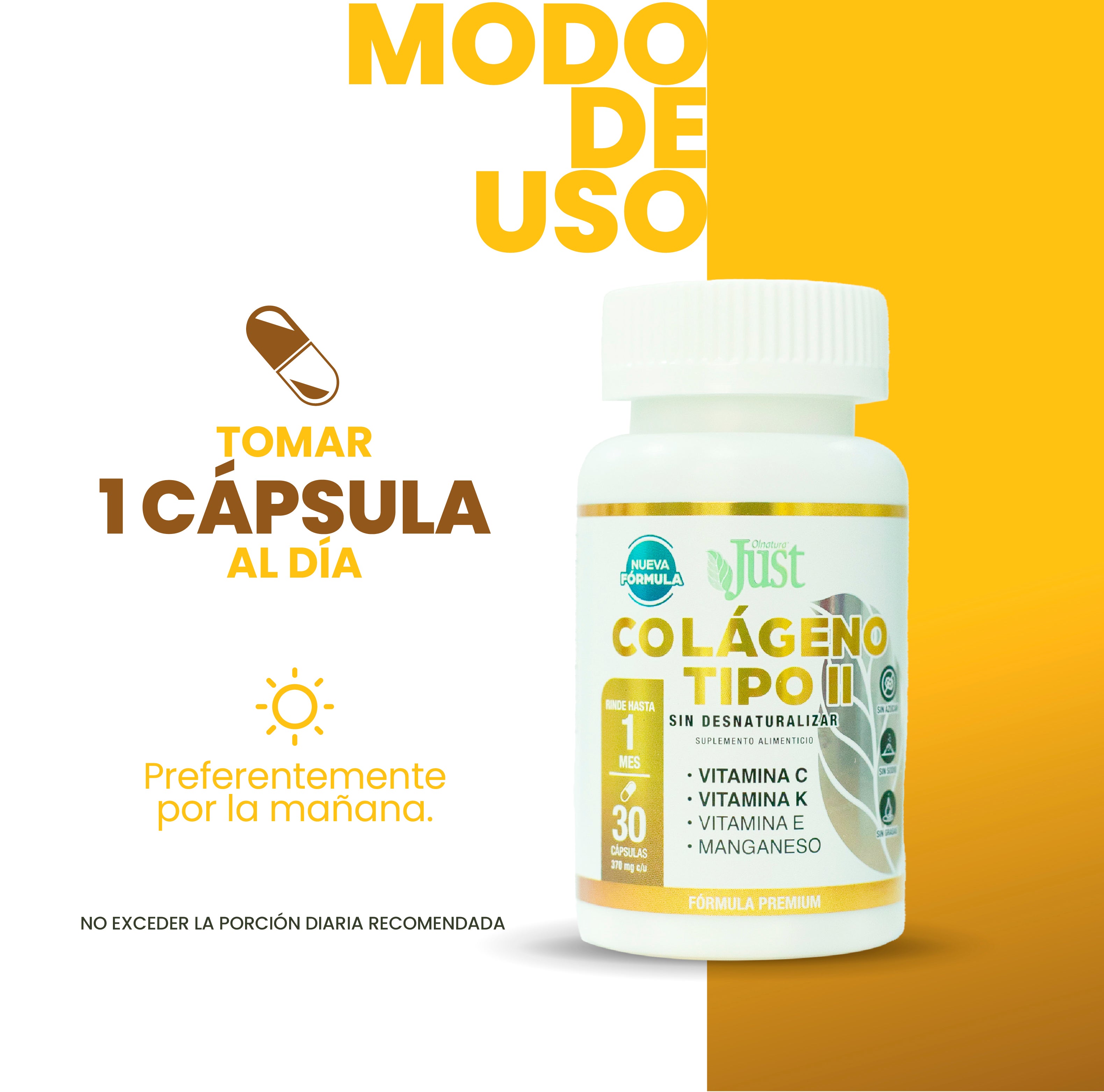 Colágeno Tipo 2 + Vitamina E y Manganeso 30 Cápsulas