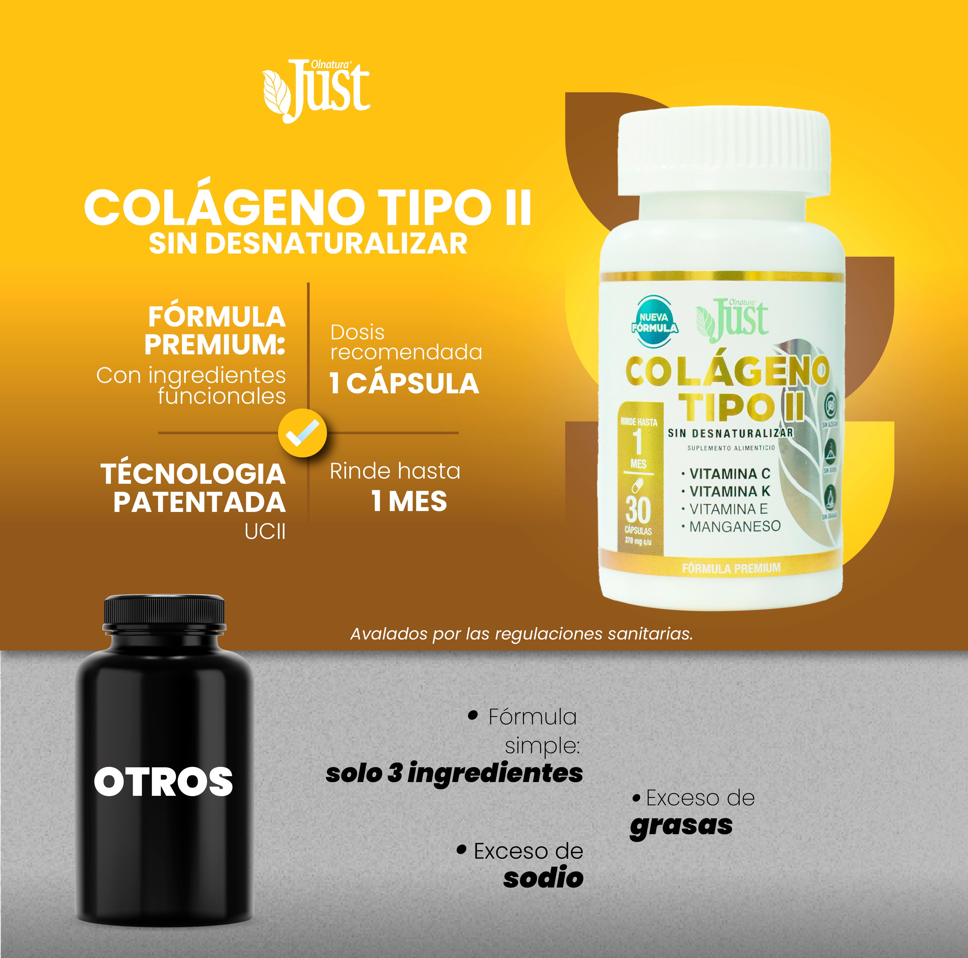 Colágeno Tipo 2 + Vitamina E y Manganeso 30 Cápsulas
