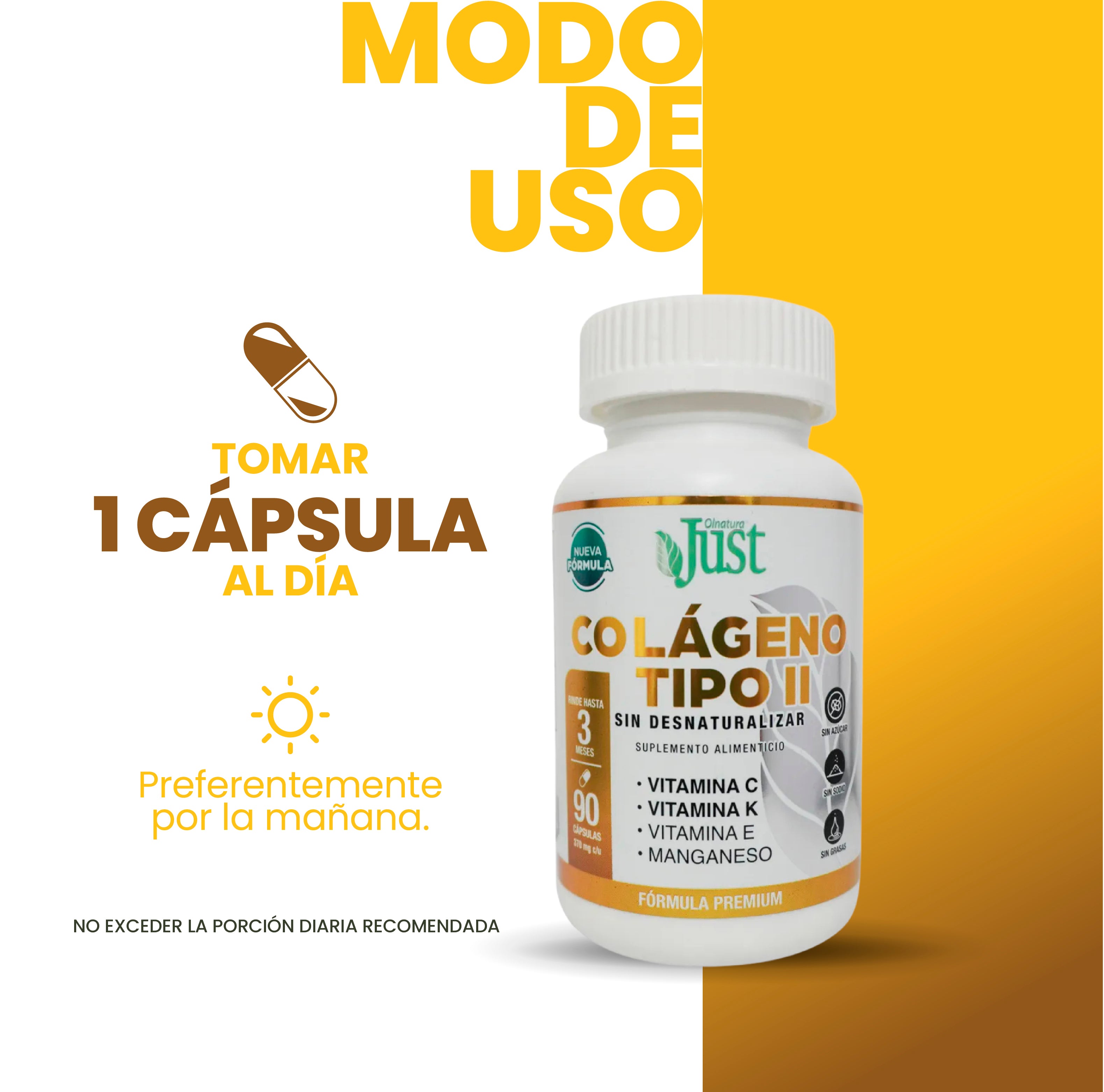 Colágeno Tipo 2 + Vitamina E y Manganeso 90 Cápsulas