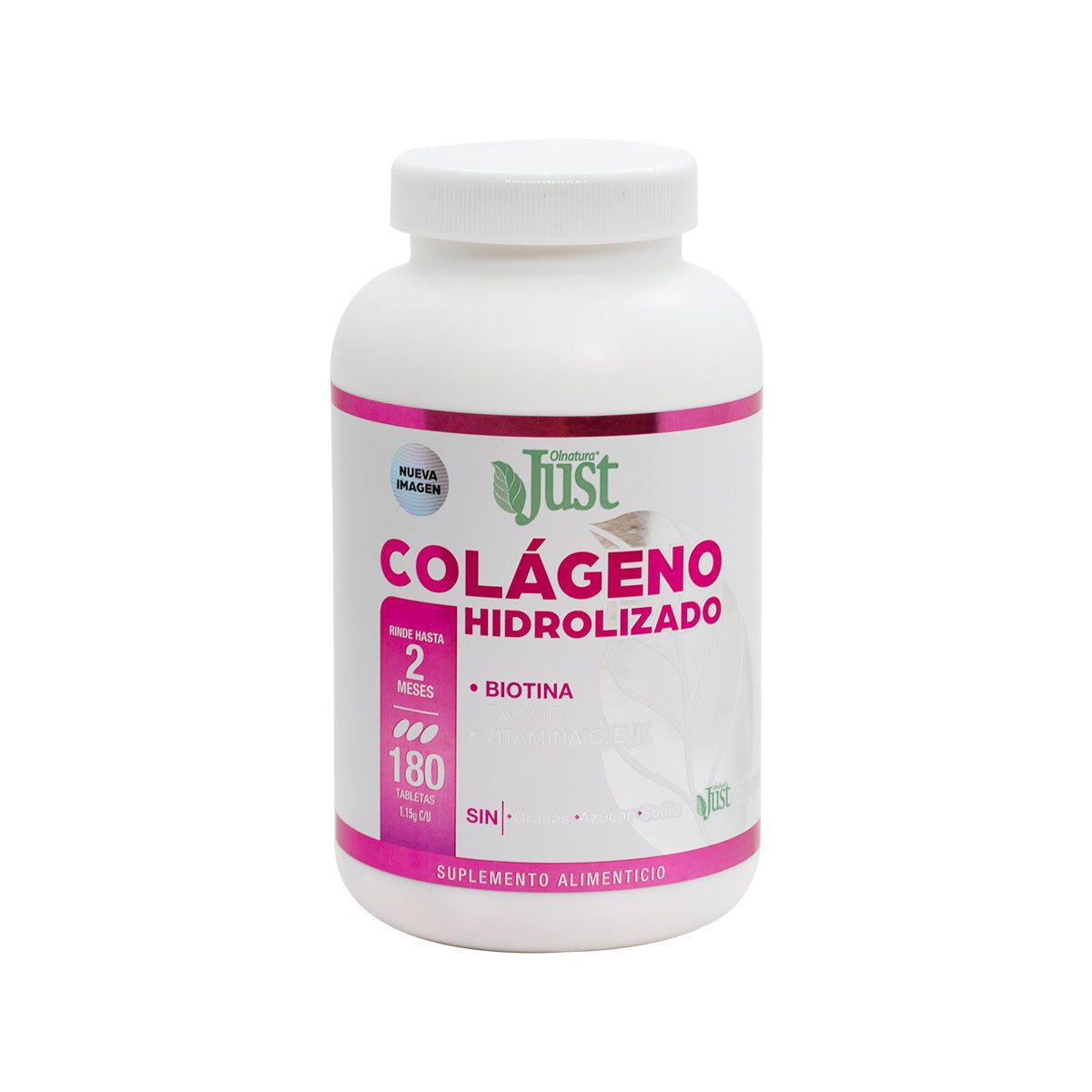 Colágeno Hidrolizado + Biotina - JustCollagen 180 Tabletas 1800 mg-Olnatura Just