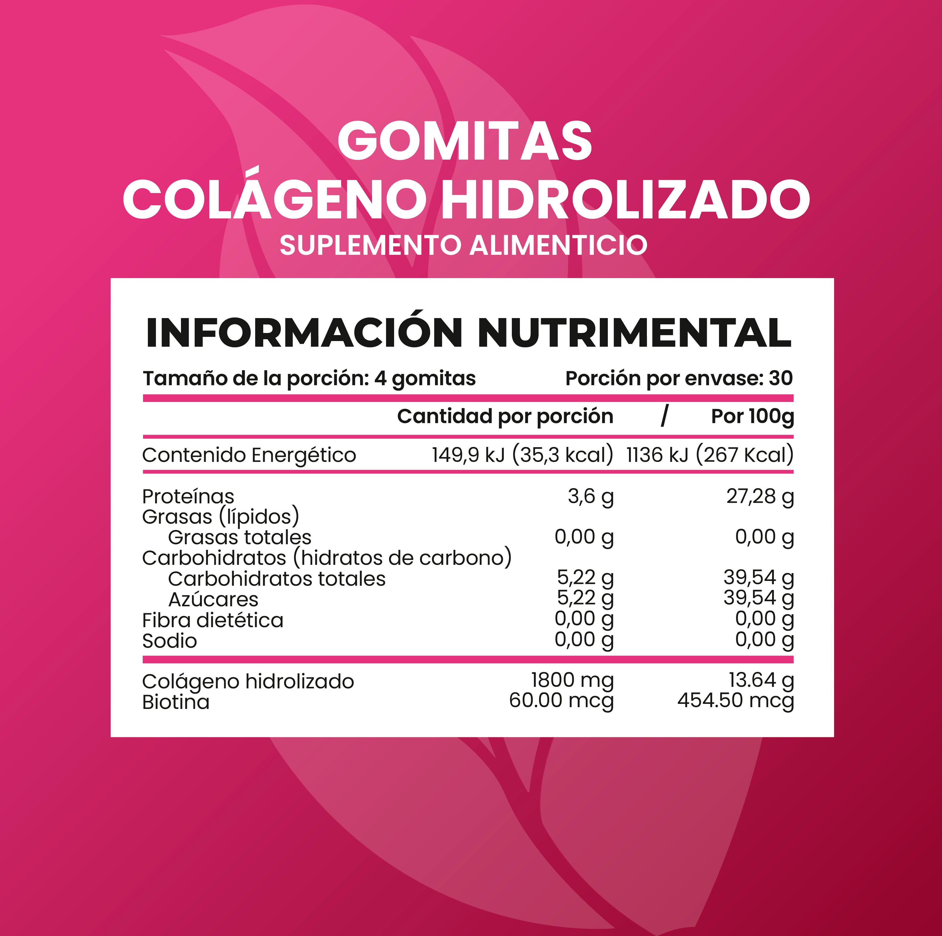 120 Gomitas Colágeno Hidrolizado + Biotina