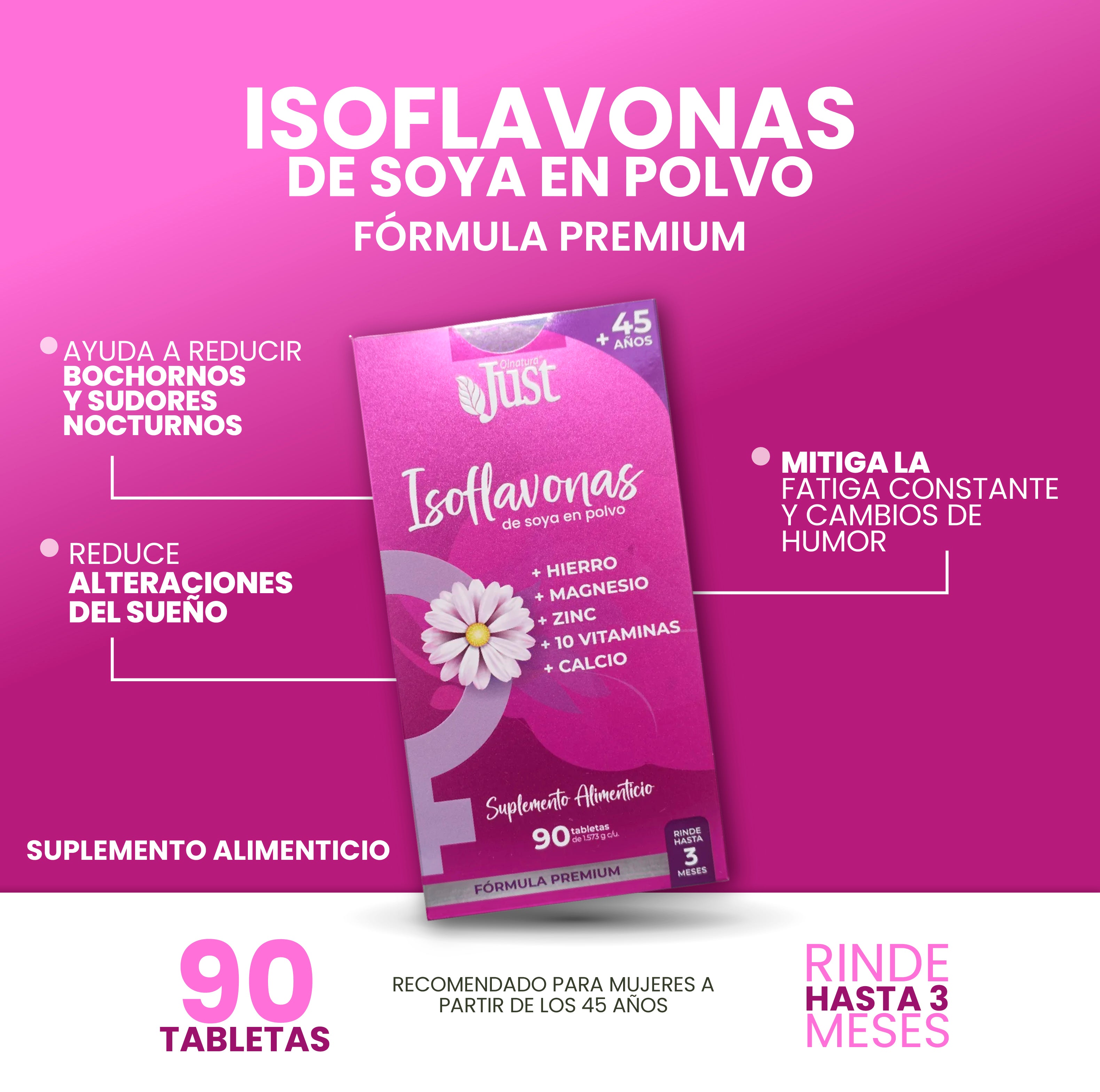 Just Isoflavonas 90 Tabletas