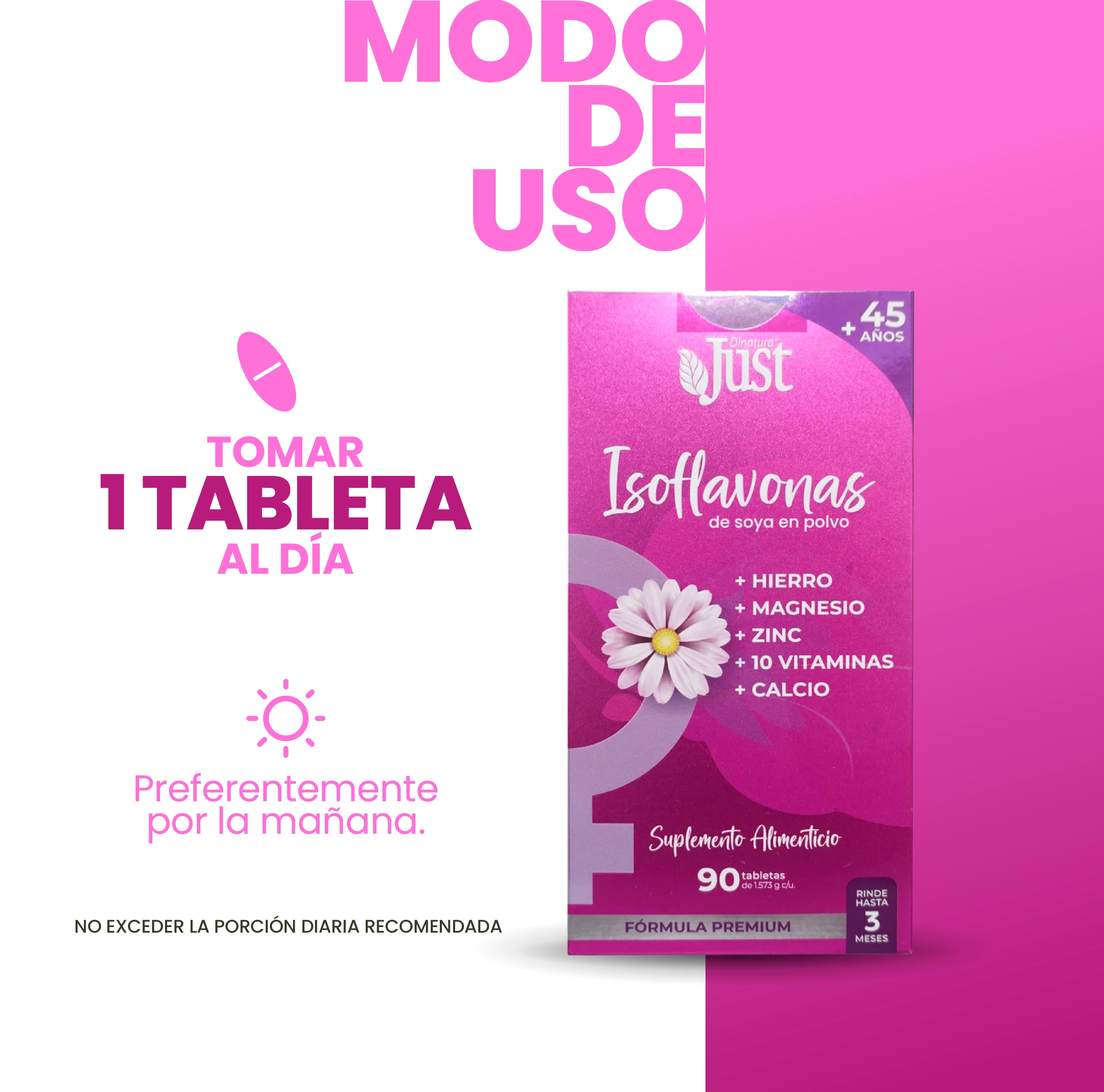 Just Isoflavonas 90 Tabletas