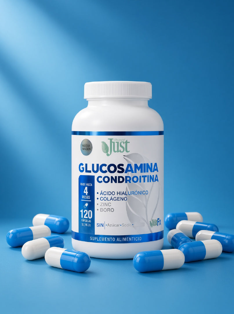 Glucosamina Condroitina JustFx + Colágeno y Zinc 120 Cápsulas