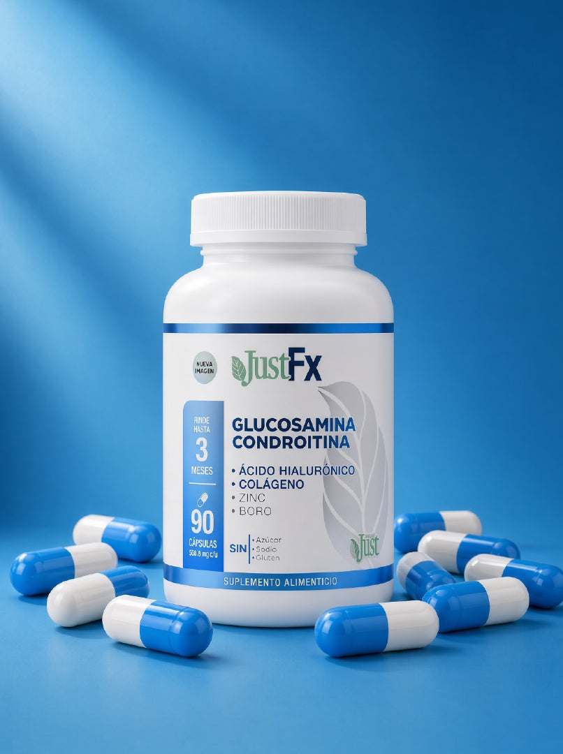 Glucosamina Condroitina JustFx + Colágeno y Zinc 90 Cápsulas