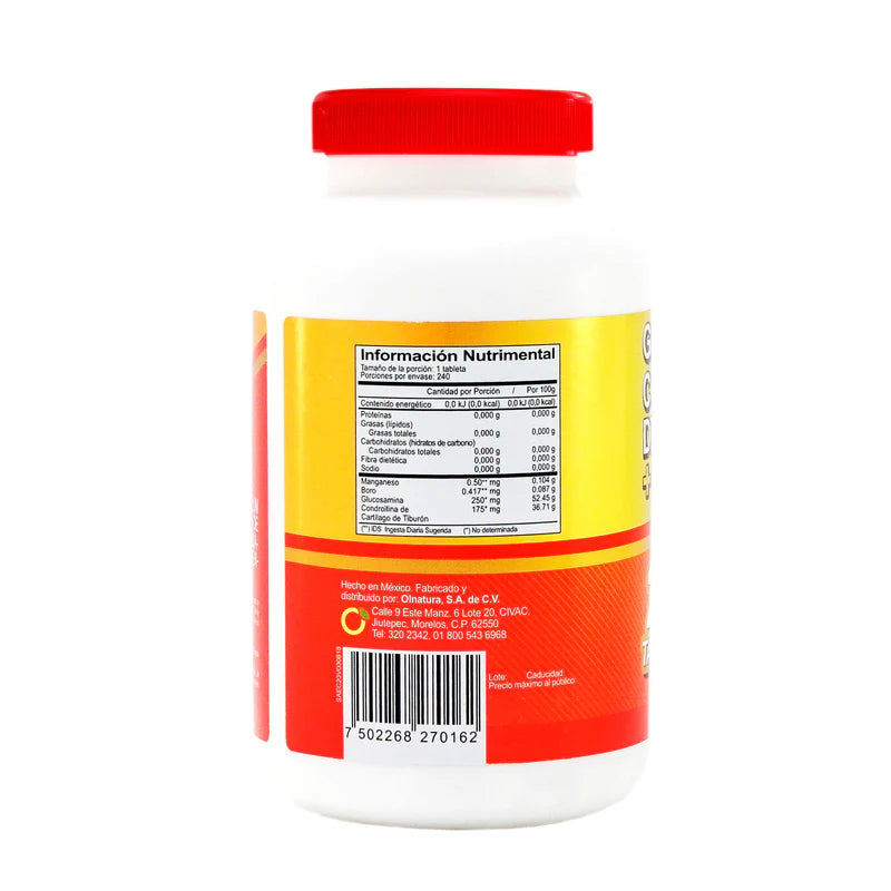 Glucosamina Condroitina de Tiburón + Boro y Manganeso 240 Tabletas-Olnatura Just