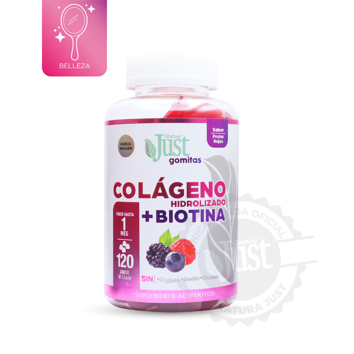 120 Gomitas Colágeno Hidrolizado + Biotina-Olnatura Just