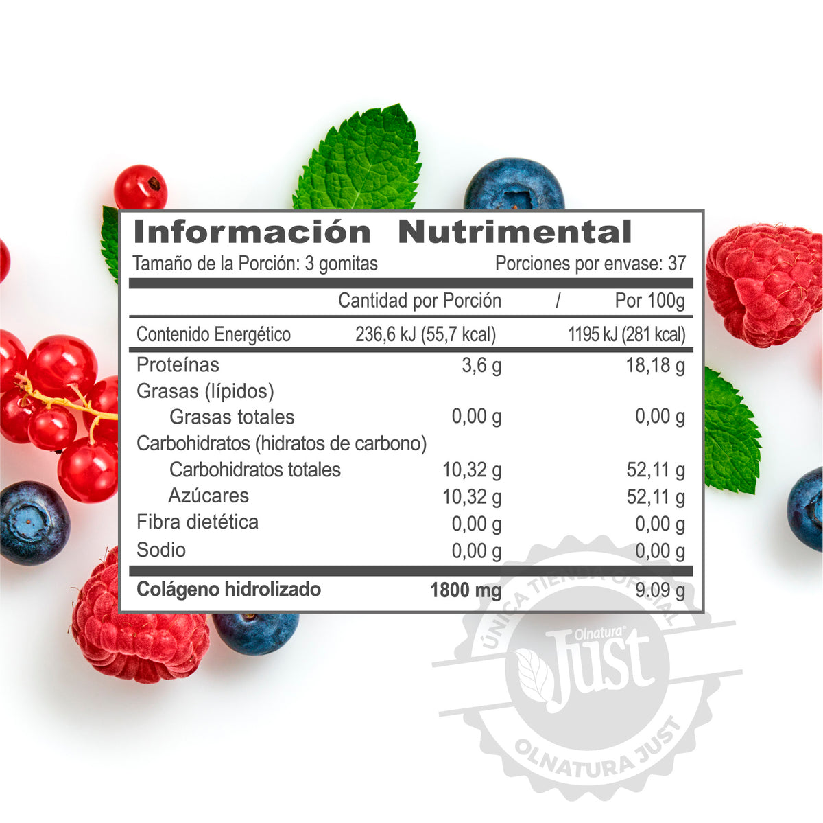111 Gomitas de Colágeno Hidrolizado 1800 mg-Olnatura Just